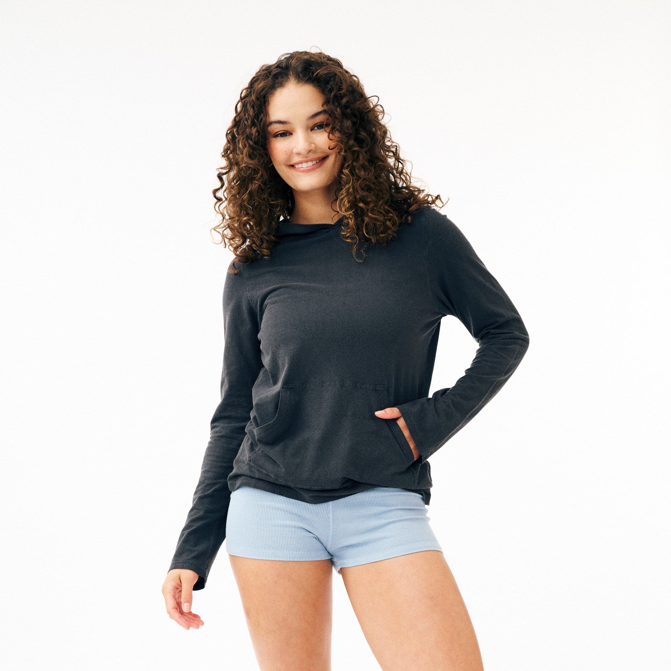 ARGUE  /  アギュー　DRY COTTON SWEAT FOODIE Textured Cotton Hoodie in Sweatshirts & Hoodies | Vince
