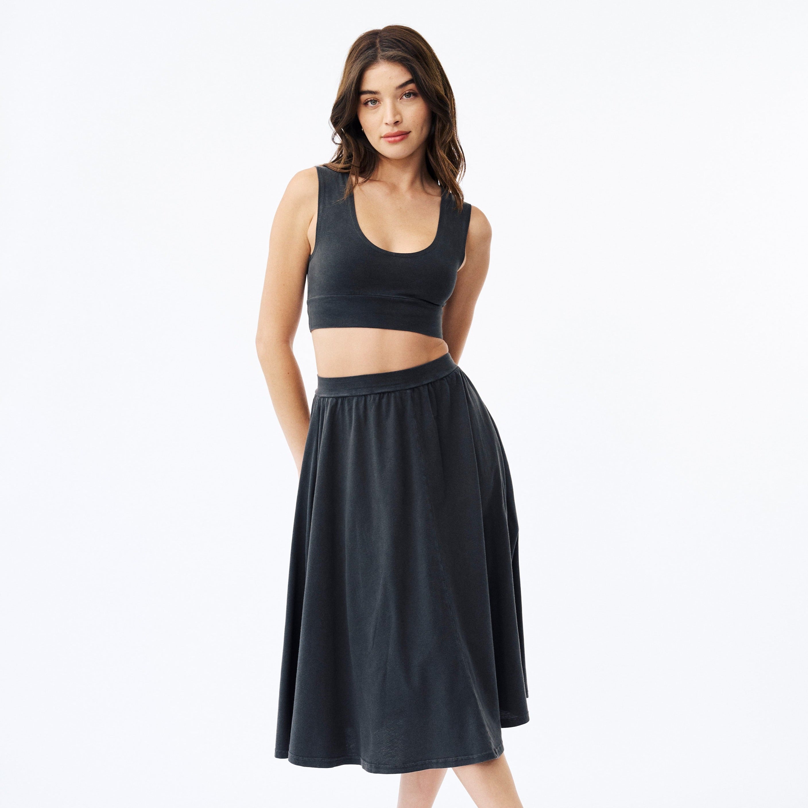 Madison Midi Skirt w/ Pockets – GROCERIES